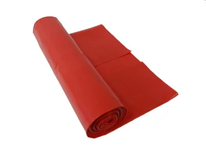 Pytel PE rec.; 1300+2x450x2100/0,05mm; červený; 100ks v balení