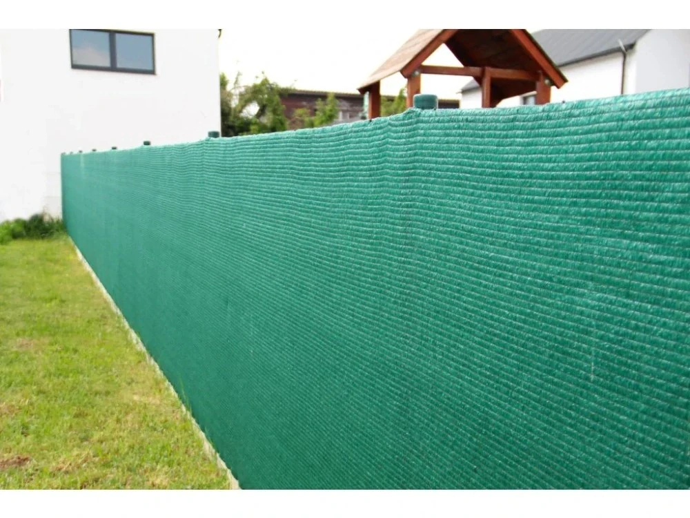 Stínící tkanina 1,5x5 m / síť na lešení, JASNĚ ZELENÁ, zastínění 45%
