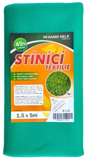 Stínící tkanina 1,5x5 m / síť na lešení, JASNĚ ZELENÁ, zastínění 45%